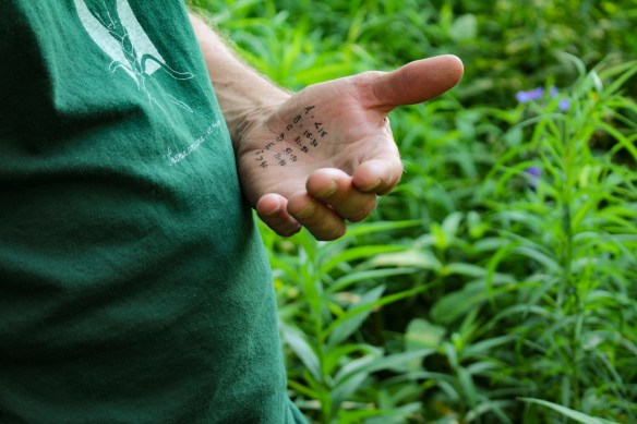 Ken's cheat sheet for cover classes. Photo © Lake County Forest Preserves.