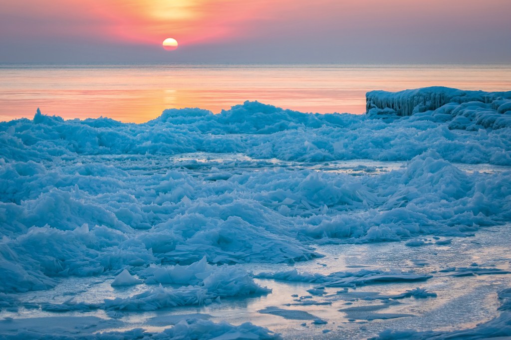 Ice was abundant at Fort Sheridan in February 2019.