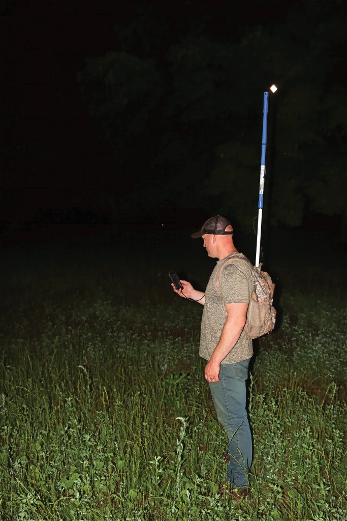 Wildlife Ecologist Jim Grego spends many spring and summer evenings monitoring bats in the preserves.